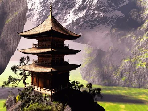 Buddhist temple イラスト素材