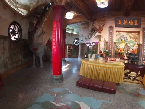Buddhist Temple Interior and Altar, Changhua, Taiwan (3th Jan 2020) Stock Footage 343533610