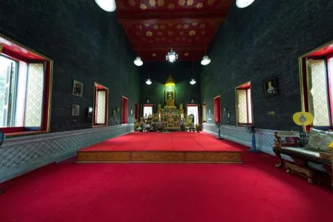 Buddhist temple interior Stock Photos