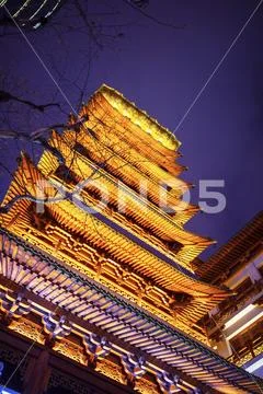 Buddhist temple, magnificent, Jing'an Temple, tourist attractions Stock Photos