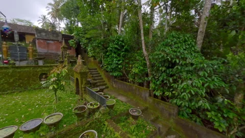 Buddhist temple in middle of jungle as seen from drone Stock Footage 302017829