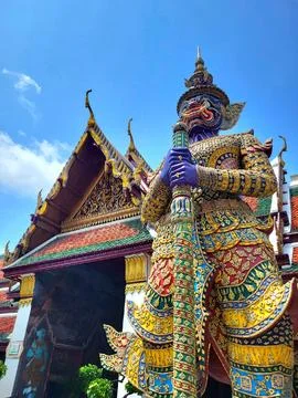 Buddhist Temple Monkey Guardian Fotos de archivo