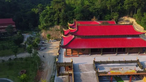 Buddhist temple in the mountains Stock Footage 243374479