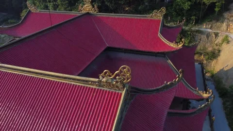 Buddhist temple in the mountains Stock Footage 243375557