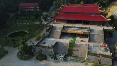 Buddhist temple in the mountains Stock Footage 243376042