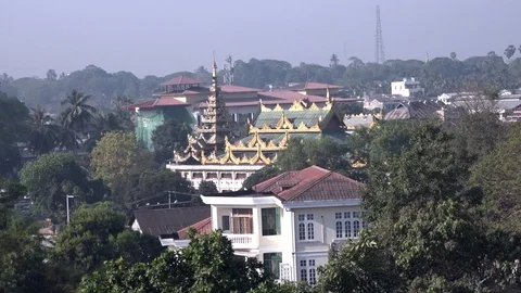 Buddhist Temple in Myanmar Stock Footage 107218292