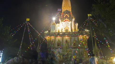 Buddhist Temple Night-time Timelapse Video stock 60630562