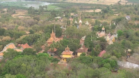 Buddhist Temple in Oudong, Phnom Penh Cambodia Stock Footage 76514030