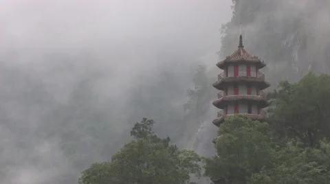 Buddhist Temple Pagoda in Rollong Clouds Vidéo 40670854