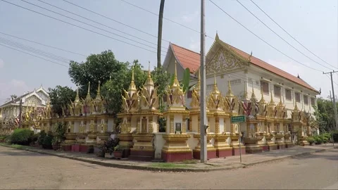Buddhist temple in Savannakhet, Laos Stock Footage 145757452
