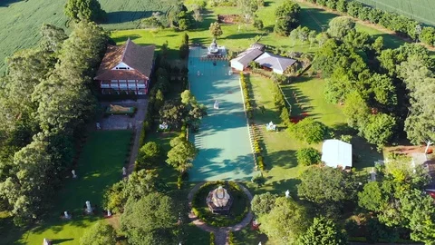 Buddhist temple Templo, Tower (Foz do Iguacu, Parana, Brazil) aerial view Vídeos de archivo 116478238