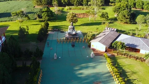 Buddhist temple Templo, Tower (Foz do Iguacu, Parana, Brazil) aerial view Vídeos de archivo 116478264