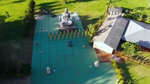 Buddhist temple Templo, Tower (Foz do Iguacu, Parana, Brazil) aerial view Vídeos de archivo 116478308