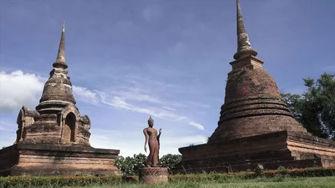 Buddhist temple in Thailand Stock Footage 69086683