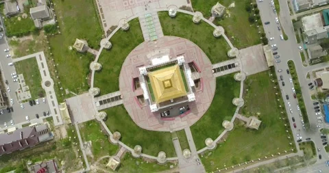 Buddhist temple, top view Stock Footage 157308030