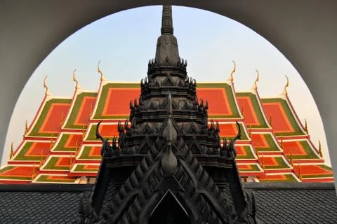 Buddhist temple in typical Thai style Foto stock