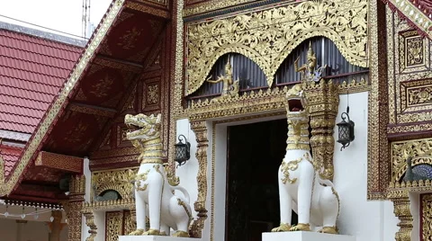 Buddhist temple, Wat Pra Sing in Chiang Rai ,Thailand Stock Footage 56476217