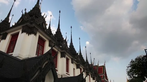 Buddhist temple Wat Ratchanatdaram Religion 1920x1080 1080p HDV Bangkok Buddhist Stock Footage 46441684