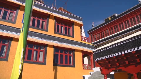Buddhist Thikse Monastery Stock Footage 55841173