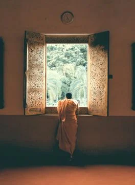 Buddhist thoughts in the temple Stock Photos