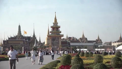 Buddhists and devotees gather to pay homage to the Buddha's sacred tooth relic Stock Footage 297524664