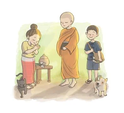 Buddhist's Day Stock Illustration