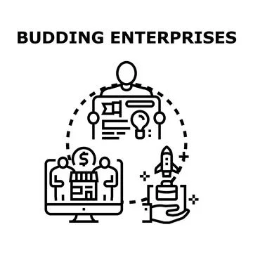 Budding enterprise development, startup launch, and business planning concept 스톡 일러스트