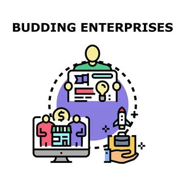 Budding enterprise development, startup launch, and business planning concept Stock Illustration