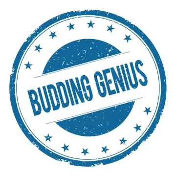BUDDING GENIUS stamp sign Stock Illustration