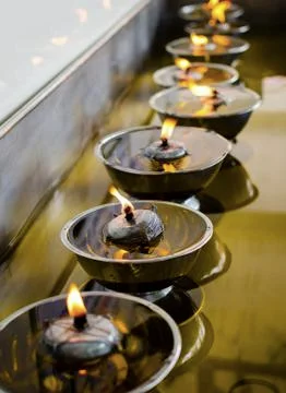 Buddish oil lamp Stock Photos