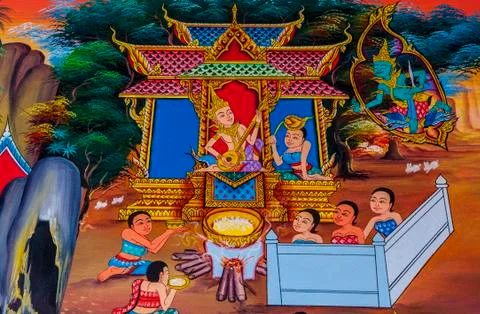 Buddism art painted イラスト素材