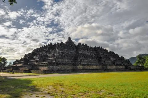Buddist temple borobudur in yogjakarta in java Stock Photos