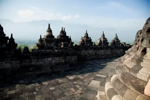 Buddist temple Borobudur, Yogyakarta, Java, Indonesia Stock Photos
