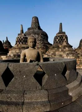 Buddist temple Borobudur, Yogyakarta, Java, Indonesia Stock Photos