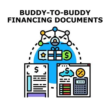 Buddy to buddy financing agreement for personal lending documents Stock Illustration