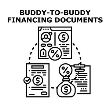 Buddy to buddy financing documents and trusted agreement Stock Illustration