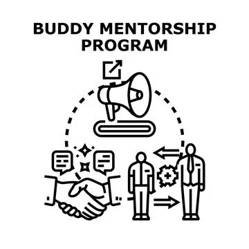 Buddy mentorship program enabling business education growth Ilustração Stock