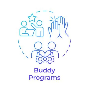 Buddy program blue gradient concept icon Illustrazione stock