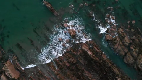 Bude, Cornwall - Compass Point Storm Tower - Drone Tour Aerial Video Stock Footage 293811528