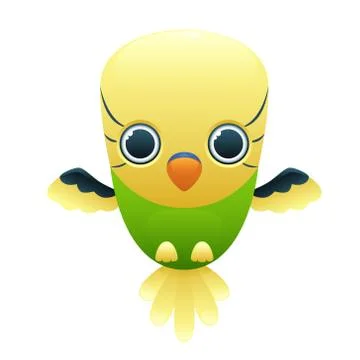 Budgerigar cute cartoon character 스톡 일러스트