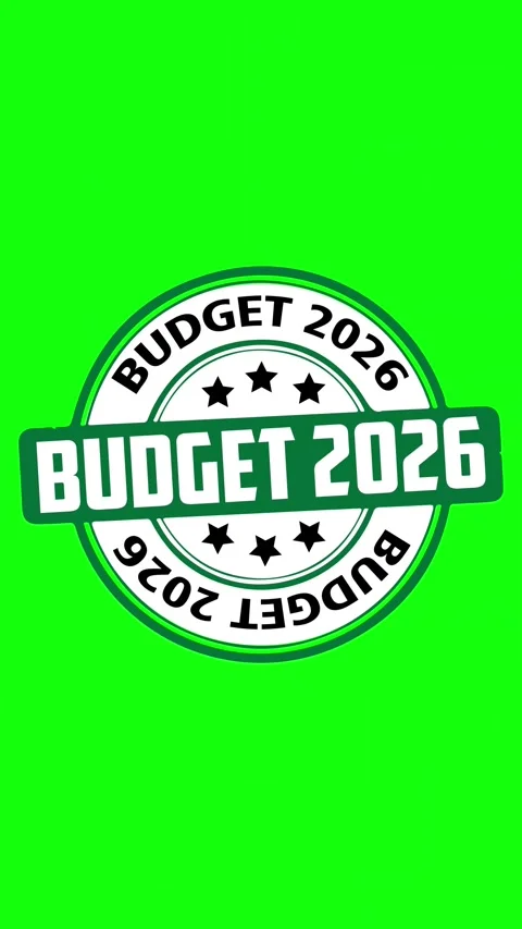Budget 2026 Stamp Green Screen Video Stock Footage 334136387