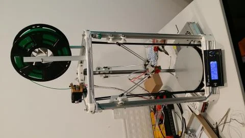 Budget 3d printer is ready to work Stock Photos