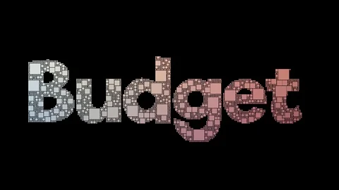 Budget Account Pixelated Text Morphing Looping Boxes With Glitch Effect Vidéo 113881486
