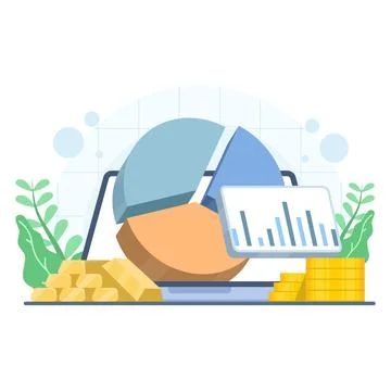 Budget analysis concept illustration Illustrazione stock