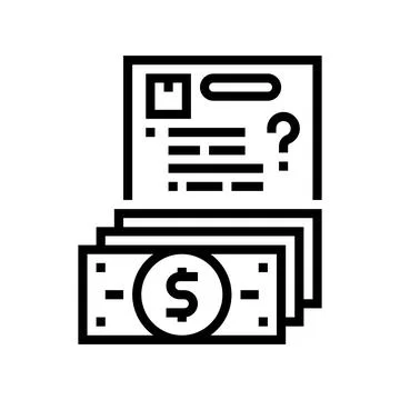 Budget approval line icon vector illustration Stock Illustration