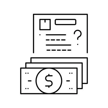 Budget approval line icon vector illustration Stock Illustration
