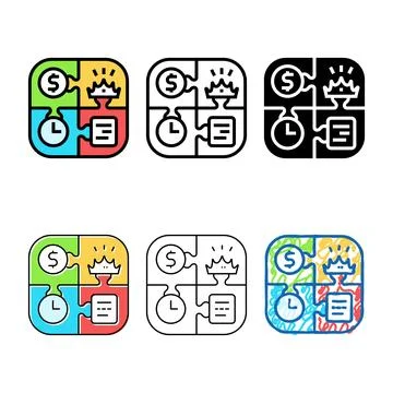 Budget authority needs clean timeline color icon vector Stock Illustration