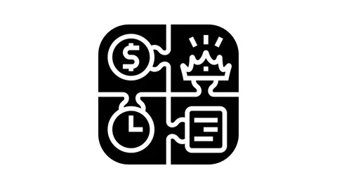 Budget authority needs timeline glyph icon animation Stock Footage 326158643