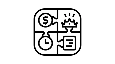 Budget authority needs timeline line icon animation Stock Footage 326137009