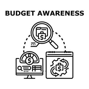 Budget awareness concept vector icon illustration Stock Illustration